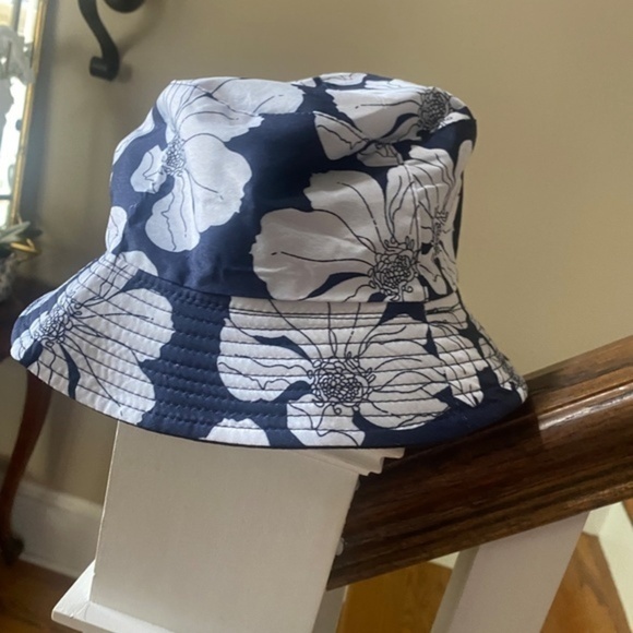 Anthropologie  Bindya Blue  Floral Bucket Hat - Picture 1 of 5